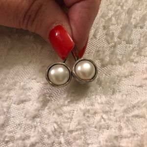 RARE Silpada pearl and silver earrings. Retired